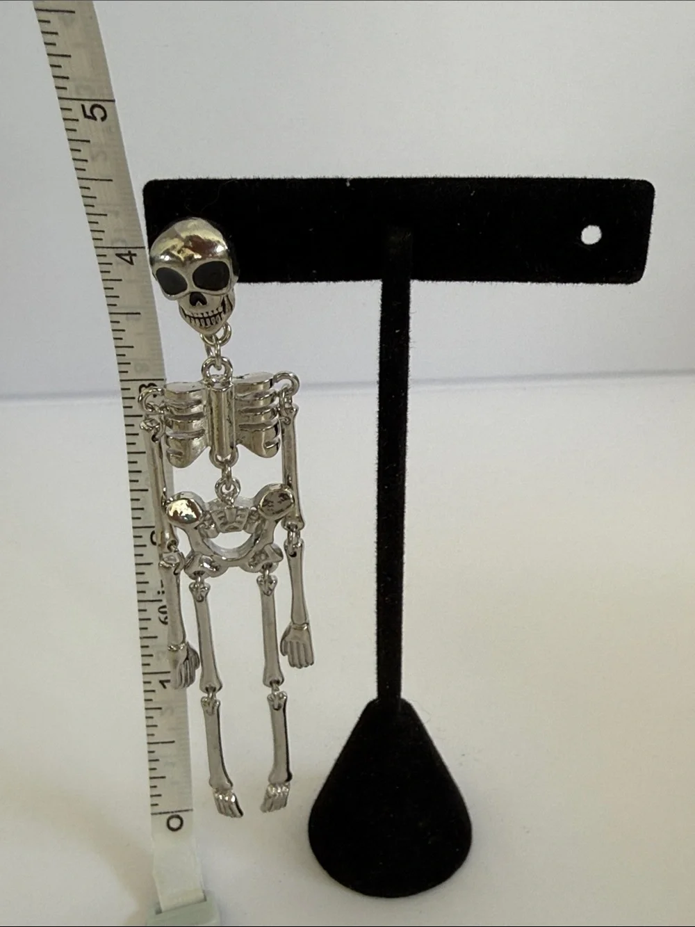 Silver Skeleton Drop pin 4inches Halloween - Women Jewelry